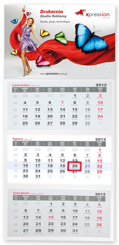 Kalendarz tr&oacute;jdzielny ekonomiczny